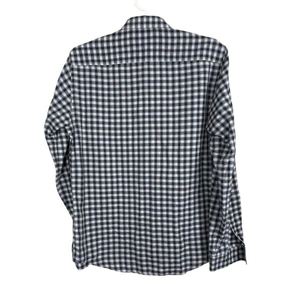 Theory Clean Shirt Men's size S Plaid Blue Gray - Picture 6 of 9